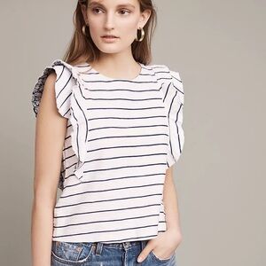 Anthropologie 9-H15 S'CL Flutterwork Tee Size Medium